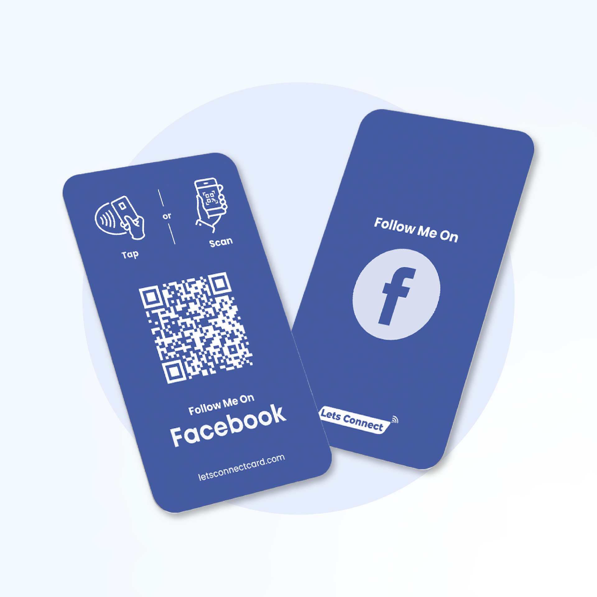 Facebook Business Card with NFC & QR Code — Facebook NFC business card — tap to open Facebook page