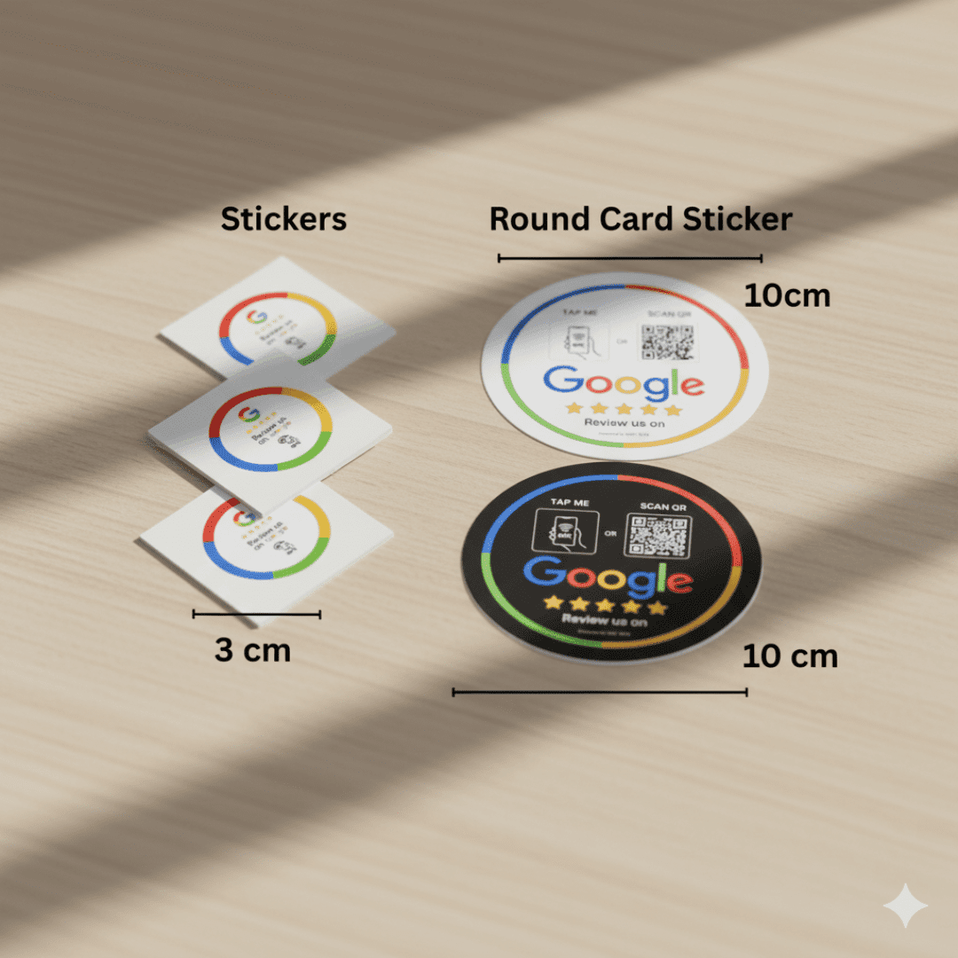 Google Review Plaques — NFC + QR — Google Review NFC plaque — wall-mounted review collection