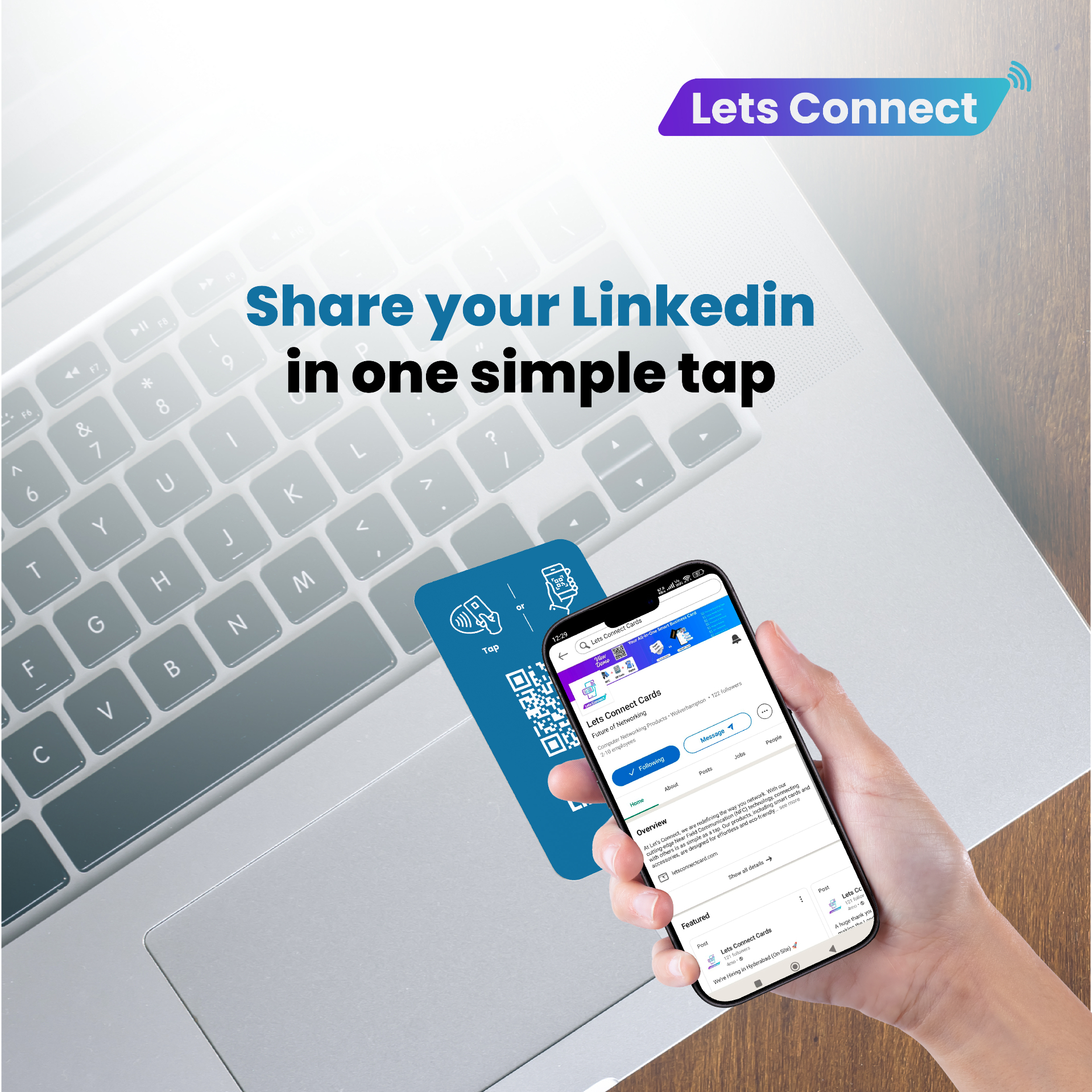 LinkedIn business card front and back design