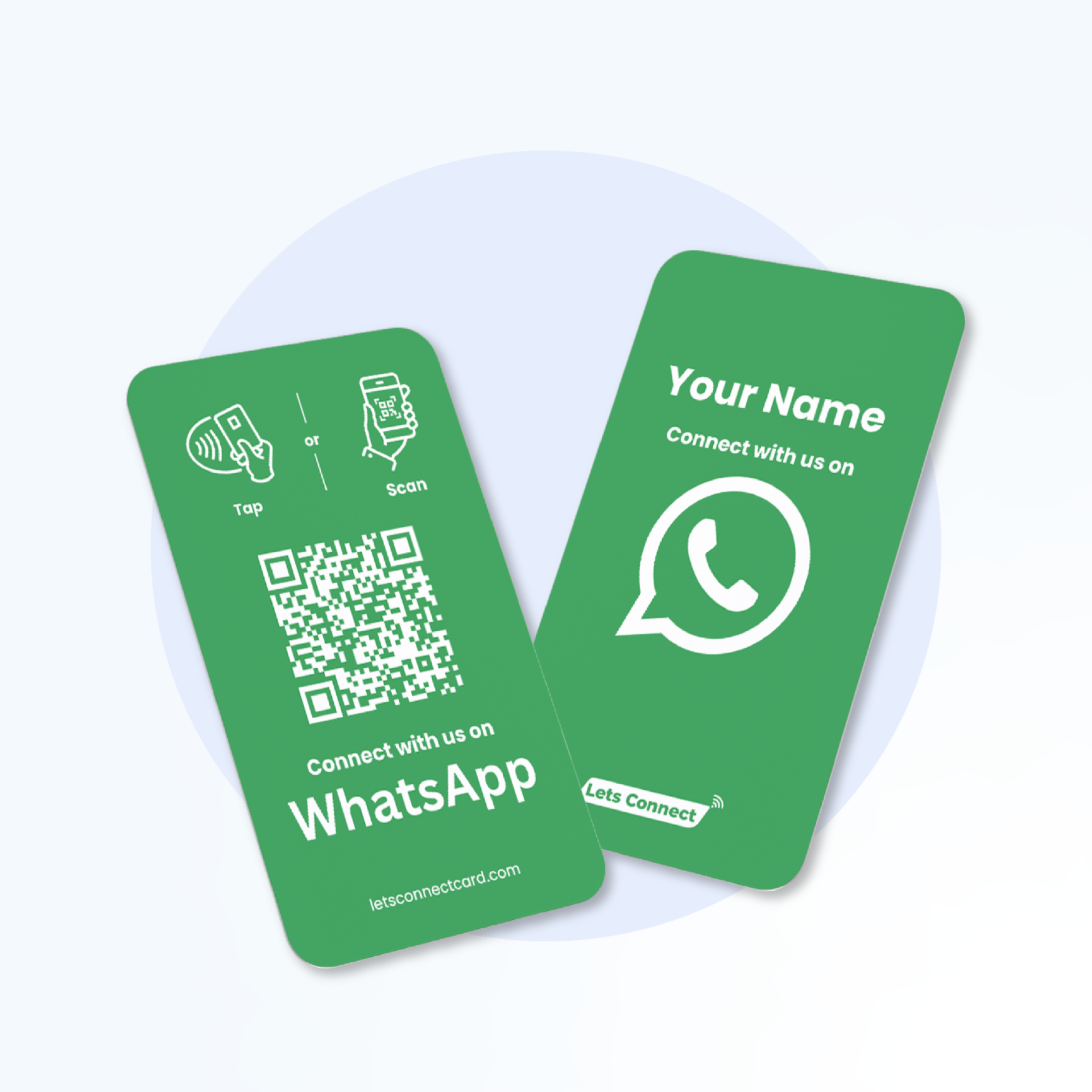 WhatsApp Business Card with NFC & QR Code — WhatsApp NFC business card — tap to message